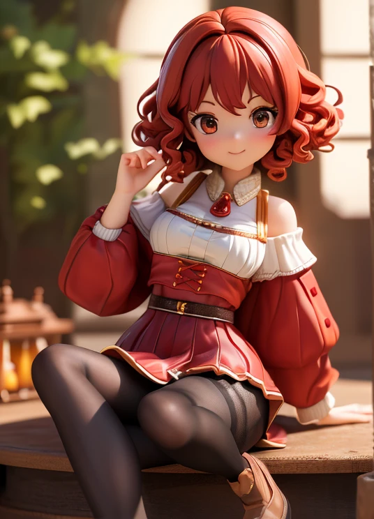 ((masterpiece, highest quality, Super detailed))), 1 girl,  Anna’s, 3d,  very curly red hair,  very tiny miniskirt,  pantyhose ,sitting  open  legs,  shoes,  sun shiny day 