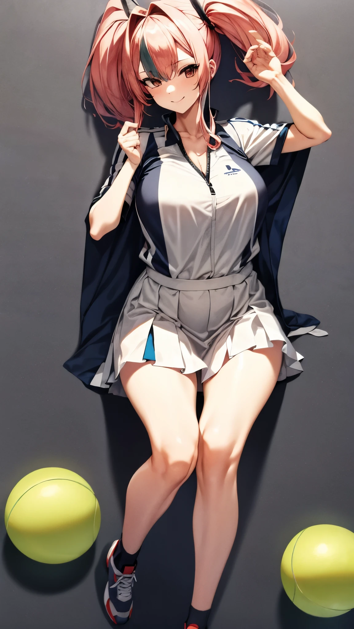 （（super high quality,Ultra-high resolution,16k,super masterpiece,Ultra HD ,Detailed shading,））Azur Lane,Bremerton,tennis Uniform,smile,