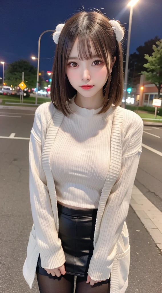 masterpiece, best quality, illustration, Super detailed, fine details, High resolution, 8K,wall paper, perfect dynamic composition,(Details High quality, realistic depiction of eyes:1.3), short hair, Gorgeous and stylish black fluffy latest trend Tokyo winter clothes, wool sweater, A-line skirt, short bob hair, black hair color, Big Natural Color Lip, sexy pose, crying a little、cold gaze, Harajuku style、20 year old girl、cute type、ta, hposing Gravure Idol, full body photo、focus on crotch, large breasts, expresses the roundness and softness of your chest, Don't expose it