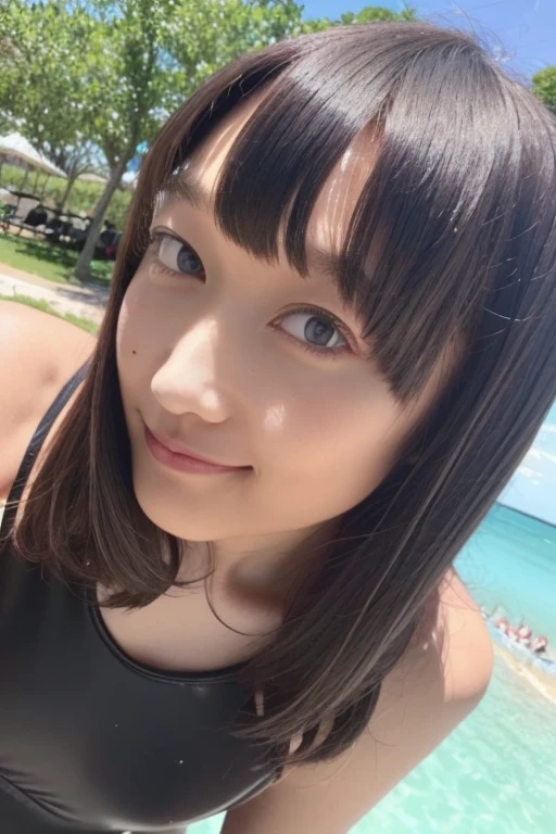 (Summer beach、Walking along the beach、Standing in a resort、Blue sky、Beautiful sea)、(White dress:1.4、Mini dress:1.3、Sandals)、(Realistic、Like a photograph、Live Action、8K, Photorealistic, RAW Photos, Best image quality: 1.4), Single-lens reflex camera、RAW Photos, Highest quality, Realistic, Highly detailed CG Unity 8K wallpaper, Written boundary depth, Cinematic Light, Lens flare, Ray Tracing, Realistic background、((Ultra-dense skin))、 One teenage girl traveling to Okinawa,Cute Japanese Woman、((whole body:1.5),Look away:1.1、Short Bob Style:1.2、I like that style、Stylish、Very detailed、Pay attention to the details、The perfect outfit、(White skin)、Beautiful legs:1.1,View from below、Accurate hands、Accurate legs、Detailed hand and fingers、Anatomically correct body