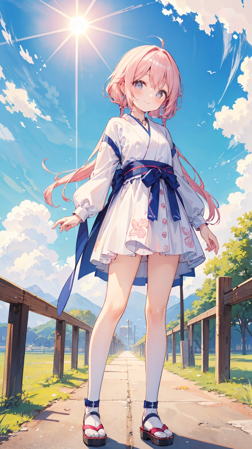 (NSFW),High resolution, (An illustration: 1.1), anime、((highest quality)), (Super detailed),  ((Standing under a beautiful sunny sky:1.3)),(1 person、:1.4)、cute face、(Sukesuke&#39;s cute swimsuit:1.4),white and transparent skin、(Bunny ears:1.3)、(Shiny pale colorful pink long hair:1.4),masturbation、(gentle smile、Excited,spread your pussy:1.1)、(Are standing:1.6)、(from below:2), (Medium chest、close-up:1.7)