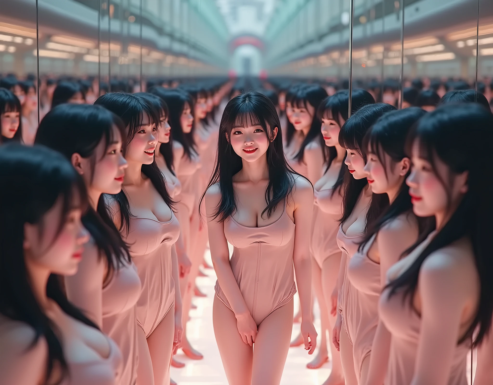 Raw photo、((((completely nude)))),((((fullnude))))、((((nakeness))))、(((multiple girls))),((((6+girls)))),((((1000girls)))),(((10000girls)))、(((crowd shot))),((((Gigantic Breasts))))、Women only、(((Large group))),(exhibitionist:1.4),Crowd Circle View、traffic jam、japanes、The same face、((A dark-haired)),Longhaire、chiquita、(orgasm face:1.4)、Boulevards of the city、Exposure Play、same person、In the street,女性器を見せびらかしながらBoulevards of the cityをfullnudeで歩く1000人の女性