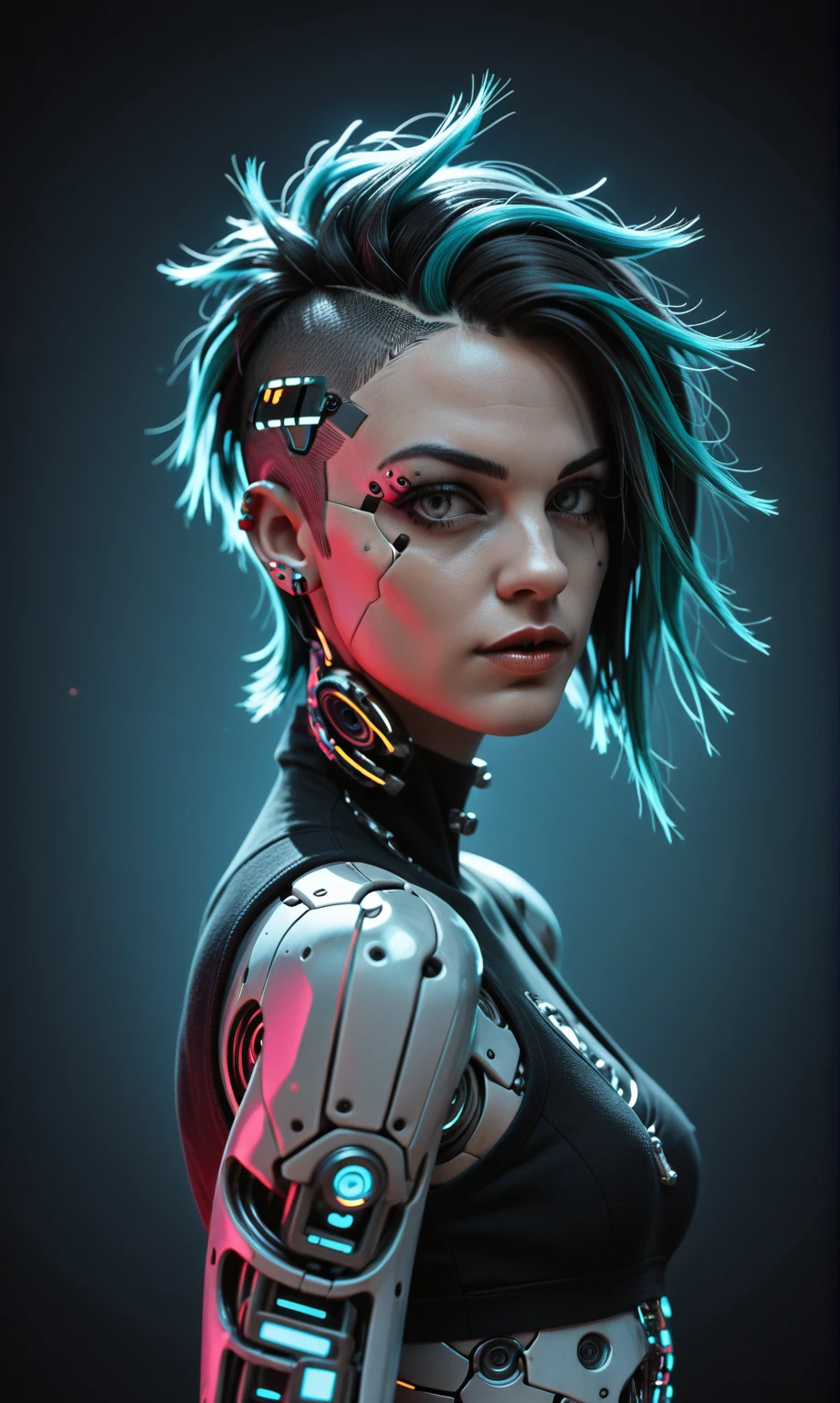 (masterpiece:1.2),(Highest quality),(Super detailed),(Ultra-high resolution),(Best illustrations),8k,wallpaper,Beautiful female cyborg,whole body,psychedelic,Vector art,Layered textures,progressive,pop,sf,cyber punk,Super sexy:2.0