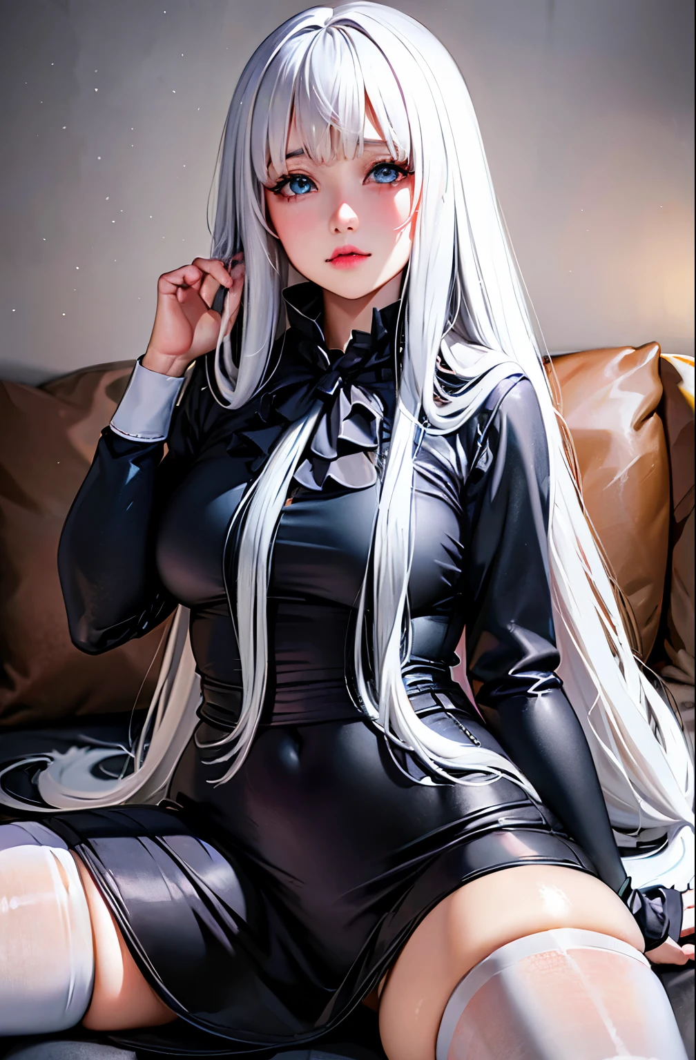 ((masterpiece, best_quality)), (HYPER-realistic:1.4), solo, 1 girl,  white_hair, long_hair, zettai_ryouiki,