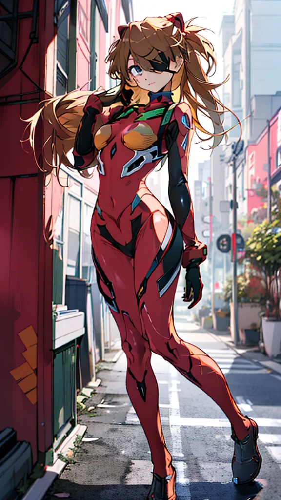((masterpiece)), ((best quality)), ((highres)), 1girl, solo, leotard, bare legs, matching boots, sleeveless, looking at viewer, light particles, city backdrop, perfect hands, perfect eyes, perfect leotard, perfect legs, perfect arms, perfect fingers, medium breasts, pink leotard, standing, blonde hair, long hair, knee boots, blue eyes, heart cutout, cute face, hair down, bangs, sleeveless, pink gloves, pink footwear, cleavage cutout