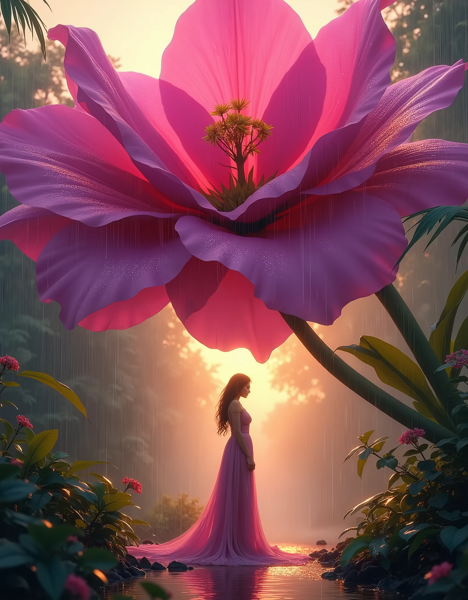 The flower promises to grant her a wish but warns that whatever she wishes for others will return to her.
