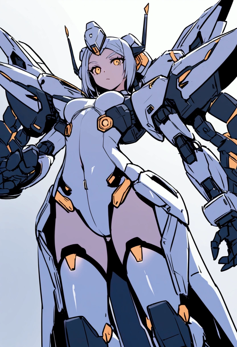 top-quality、ighly detailed、masterpiece、ultra-detailliert、illustratio、((1girl in))、silber hair、length hair、Floating hair、、Cyber City、Neon building、(The upper part of the body:1.05)、extremely_Detailed_Eyes_And_Face,cybernetic wings mechanical wings、Random posture、Skyscraper、、Mechumusume、shrine maiden clothe,maid clothes、Random angles、anime styled,cowboy shot