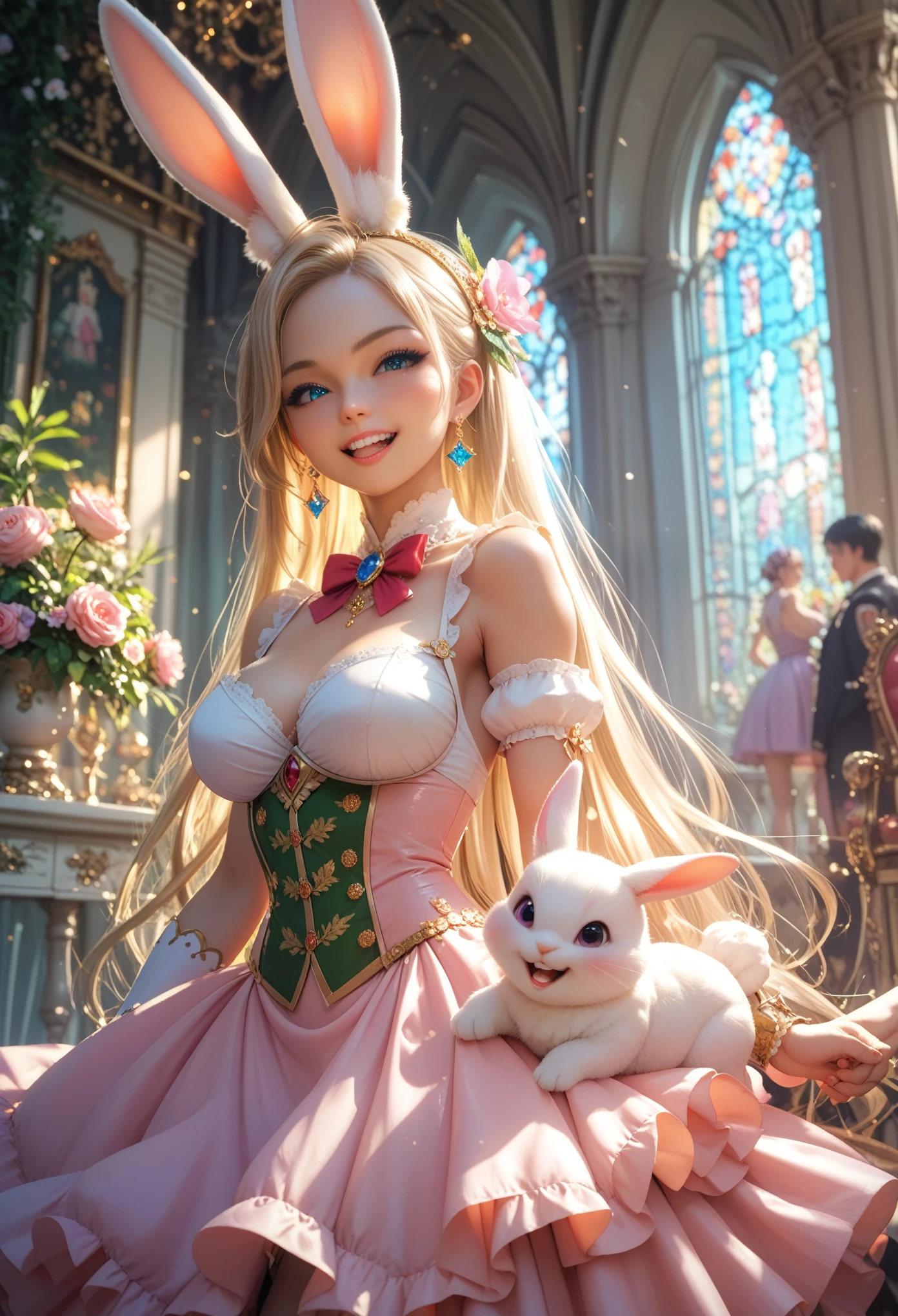 ((High quality)), ((masterpiece)), 8 k, anime, black circle, rabbit, big teeth, (3307px x 4252px)