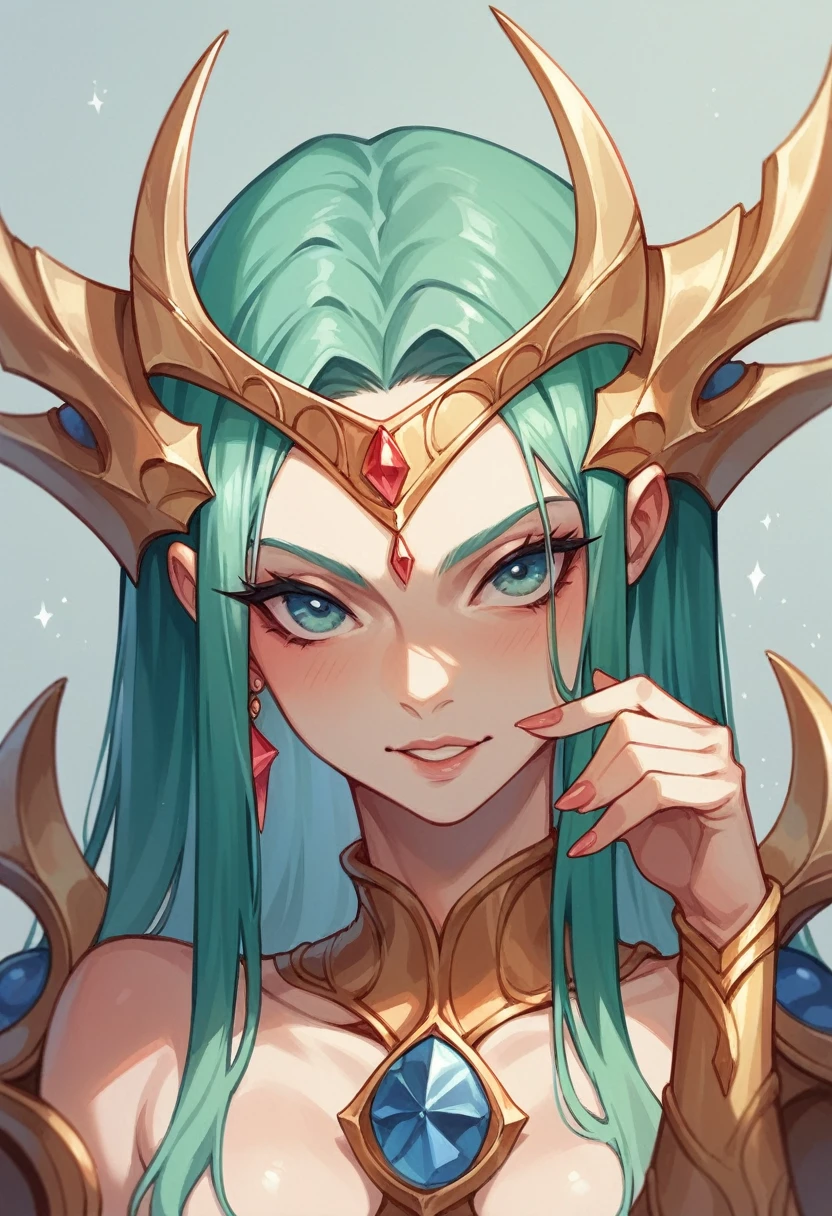 award winning pornography, 4k ultra realistic, goddess of seduction and lust with cyan color hair and eye, making love