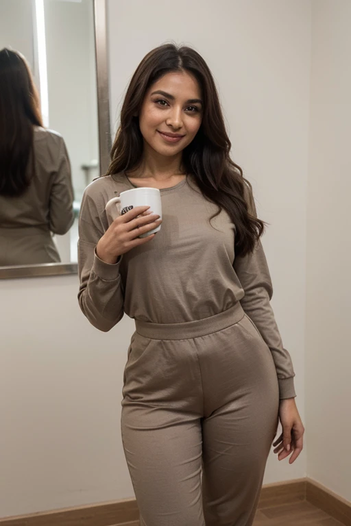 A beautiful white young woman, dark and straight hair, light brown colored eyes, her lips should be full and inviting with a natural rosy tint, Instagram Photo (textured skin, skin pores:1.1), (moles:0.8), imperfect skin, perfect face, beautiful dress, elegance, full body