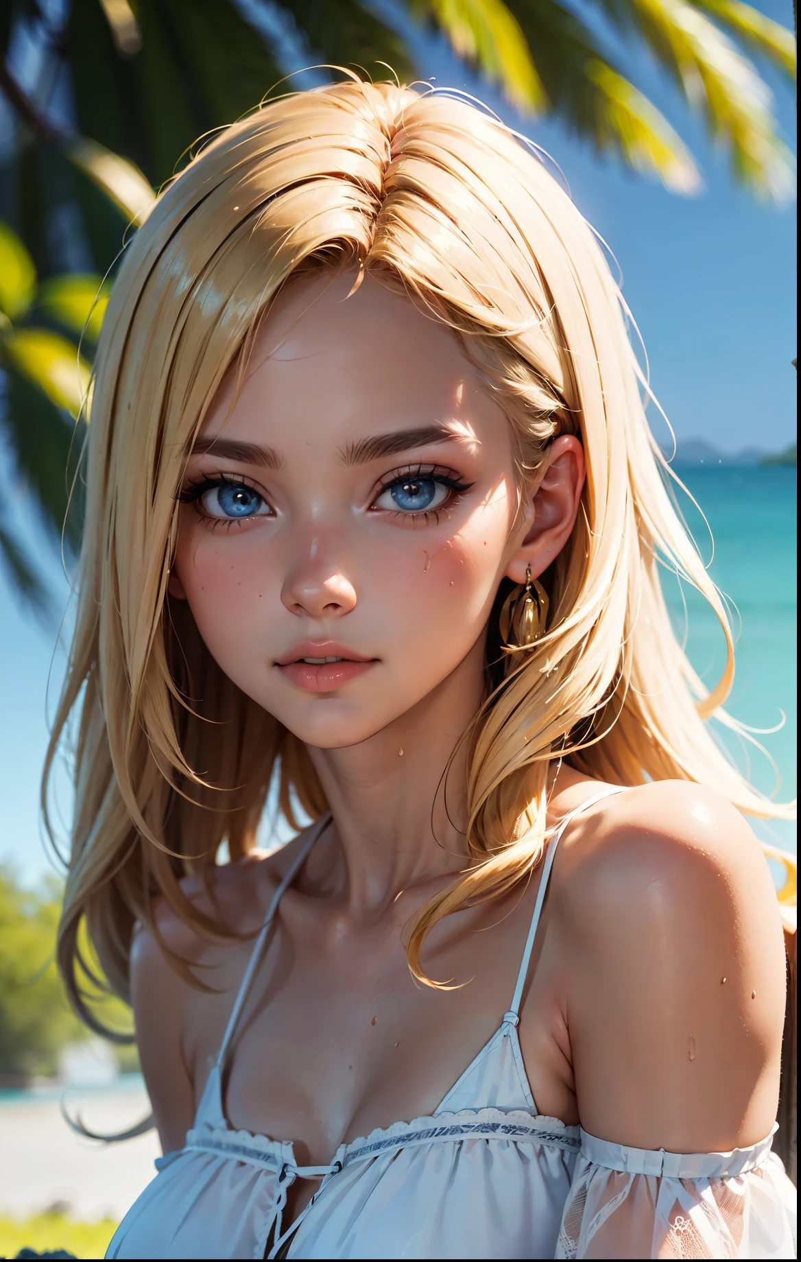 ((naked)) blond girl in the beach