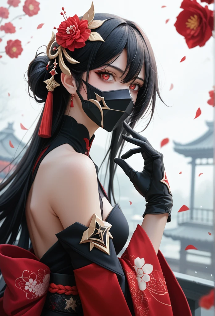 Personally. sparkle \(Honkai: Star Rail\),1 girl,alone,glove,mask,japanese clothes,black glove,Bare shoulders, Black hair, red hair, Red eyes, Evil Lover Flower Yandere Student I&#39;m a Beautiful Woman. Wearing a red yukata, Has long black hair, และมีRed eyes. ฉันมีmaskจิ้งจอกอยู่บนศีรษะของฉัน. Sly eyes..