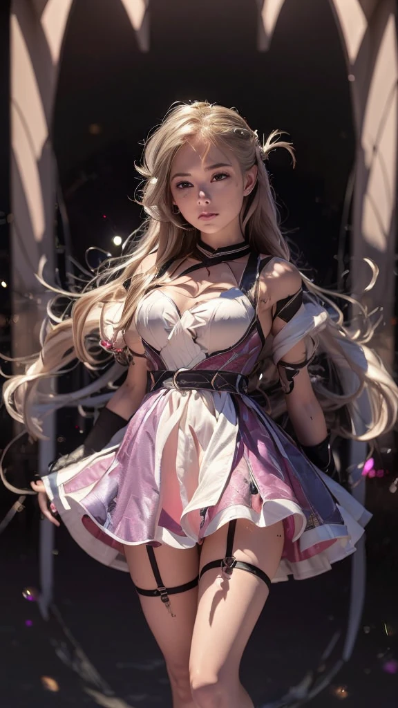 ((highest quality)), ((masterpiece)), (detailed:1.4), 。.。.。.3D, beautiful cyberpunk woman image,nffsw(high dynamic range),ray tracing,NVIDIA RTX,super resolution,unreal 5,Scattered beneath the surface,PBR texturing,post processing,anisotropic filtering,Depth of bounds written,maximum clarity and sharpness,multilayer texture,Albedo and specular maps,surface shading,Accurate simulation of light-matter interactions,perfect proportions,octane rendering,two-tone lighting,wide aperture,Low ISO、White balance、Rule of thirds、8K students、(())(((White and pink clothes)))((blonde))