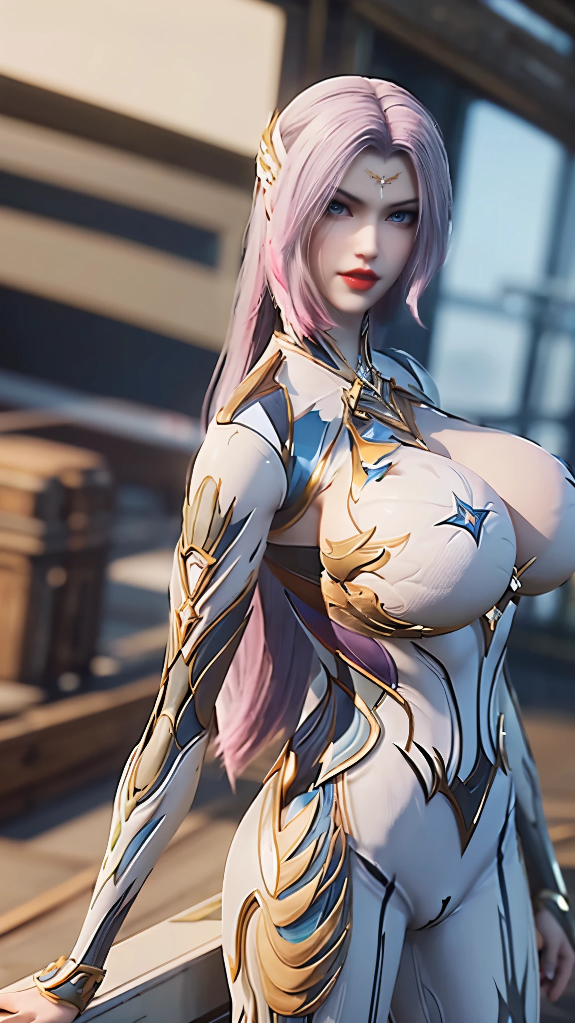 A beauty girl with (blue pink multiple color long hair:1.5), 1GIRL, CLOSE UP UPPER BODY, COWBOY SHOT PORTRAIT, (MECHA GOLDEN DRAGON HEAD ACCESORIES:1),((HUGE FAKE BREASTS:1.5)), (11 line ABS:1.3), ((MECHA GUARD ARMS,Light Emitting Diode BODY:1.1)), (BLUE SHINY STELLAR STAR MECHA ARMOR OVERWATCH,WHITE SKINTIGHT MECHA SUIT:1.5), (PERFECT THICK BODY, GLOWING BODY SKIN:1.1), (LOOKING AT VIEWER:1.3), (HALLWAY OF FUTURISTIC SPACE STATION:1), (BRIGHT LIGHT WHITE_ROOM:1.3), HYPER TEXTURE, UNREAL ENGINE RENDER, PHYSICALLY-BASED RENDERING, ULTRA HIGHT DEFINITION, 16K, DSLR, 1080P.