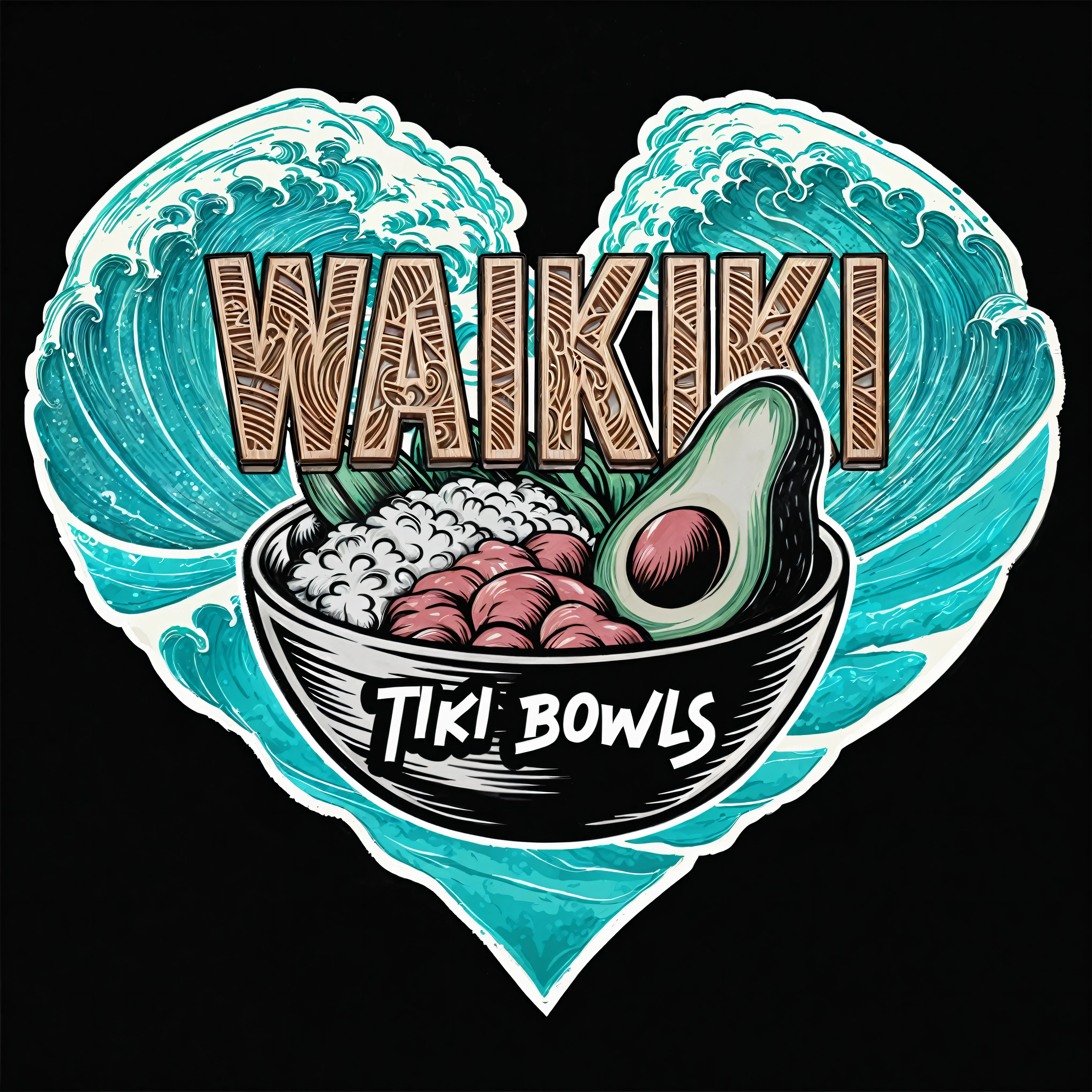 a close up of a cup of coffee with tiki bowls on it, tiki, in a tiki bar, just, 🌻🎹🎼, bowl, ¯_(ツ)_/¯, toki doki, phone wallpaper, (digital art), test, junk, official, inspired by Eiichiro Oda, by Joe Bowler, funny, humor, 🚀🌈🤩, with hawaiian shirt