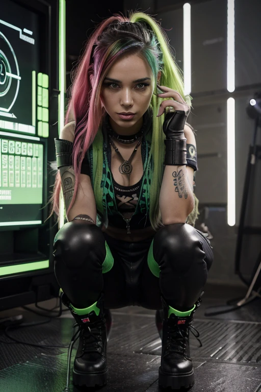 mejor calidad, Obra maestra, ultra high resolution, (fotorrealista:1.4), foto cruda, profundidad de campo, professional lighting, perfect anatomy, extremadamente detalles, 1 chica, japanese idol, having fun in the hallway, ((completamente borracho, desperdiciado):1.3), vistiendo un traje de noche formal, cadera levantada, (cara extremadamente linda, ((ojos extremadamente hermosos y extremadamente grandes)), extremadamente hermosa de pelo corto, pieles extremadamente hermosas), textura de piel realista, extremely beautiful long eyelashes, labios extremadamente hermosos, mirando al espectador, vestido-de-noche-formal-detallado,, dimly lit, por Aleksander Kobzdej, green hair, flattop, multiple views, blurry foreground, fisheye, dutch angle, vanishing point, from below, atmospheric perspective, panorama, perspective, overexposure, foreshortening, 360 view, Wide-Angle, f/1.8, 35mm, Nikon((best quality)), ((masterpiece)), (detailed), perfect face
