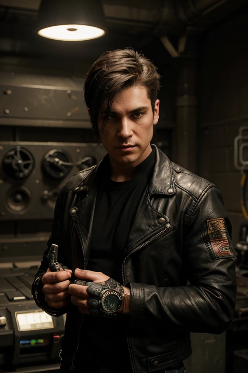(masterpiece, best quality, ultra-detailed, highres, best illustration),perfect face, ((solo, solo focus)),sidelighting, lustrous skin,(bloom), (shine), ray tracing,pants, multiple boys, 4boys, male focus, jacket, smile, looking at viewer, vest, bodysuit, open clothes, upper body, white hair, piercing, open jacket, gloves, signature, open vest, 5boys, sleeveless, animification,depth_of_field, sci fi background,very detailed background,extreme light and shadow,(detailed eyes), (beautiful) beautiful detailed eyes, perfect lighting , perfect anatomy,(extremely detailed illustrated 8k wallpaper),(masterpiece), (best quality), (ultra-detailed), (best illustration),(best shadow), vivid colors,full body,  <lora:SLDcSamFantasyJello:1>