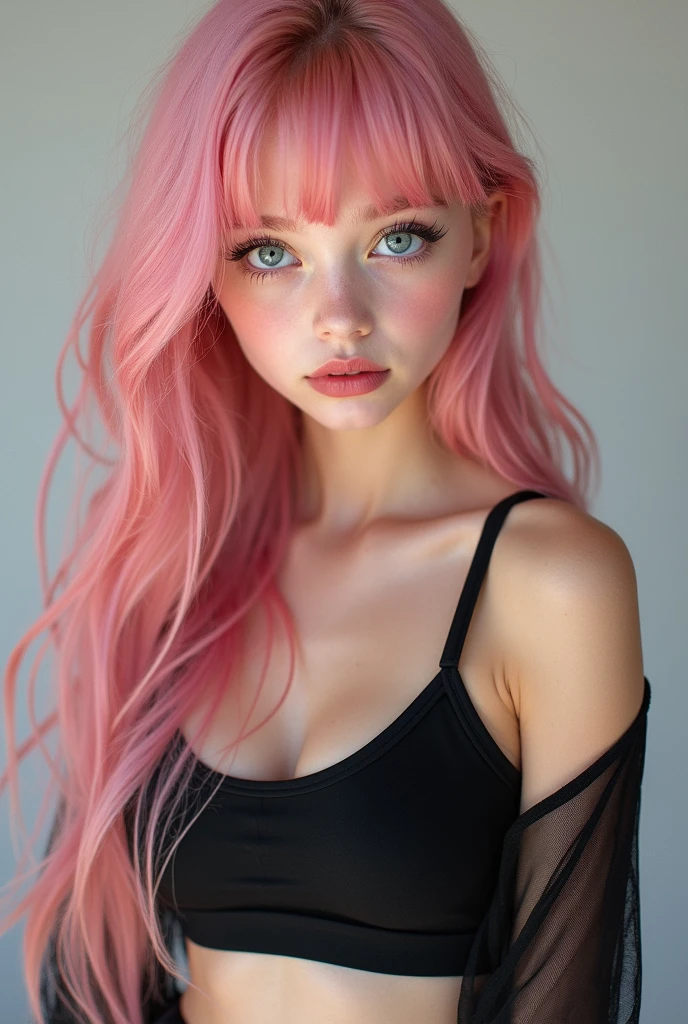 Slender European, ((wearing pink)), ((top quality, 8k, masterpiece: 1.3)), crisp focus: 1.2, beautiful woman with perfect figure: 1.4, highly detailed face and skin texture, detailed eyes, ((skinny)), beautiful face, symmetrical face, full-length, sexy, it's sunny outside