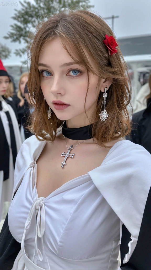 z23,, textured skin, 8k, beautiful detailed eyes, cinematic lighting, beautiful detailed face, ultra-detailed, world masterpiece theater, cinematic lighting,, 1girl, solo, blonde hair, purple eyes, hair bow, white shirt, beret, bare shoulders, gloves, iron cross, bike shorts, :d, armband, white gloves, cowboy shot,