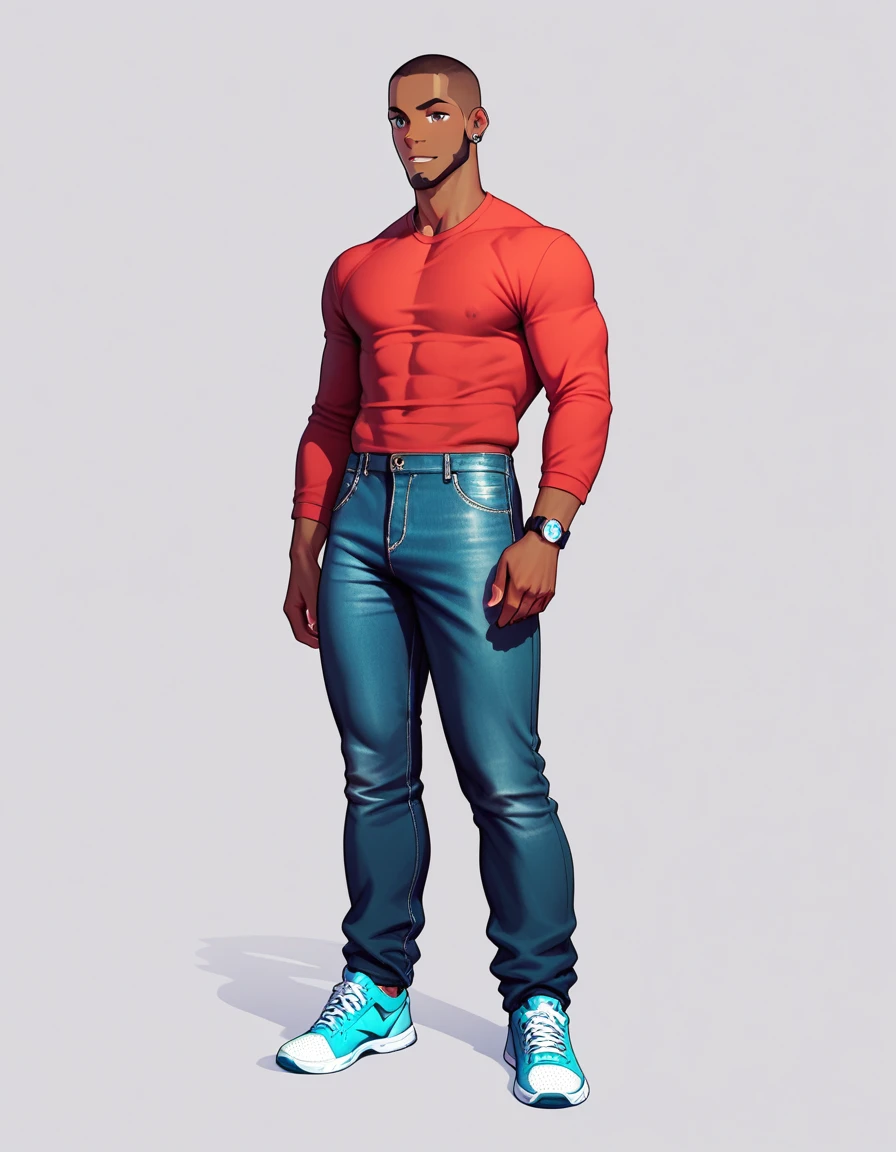 dark-skinned male human , Full body , Shoes 