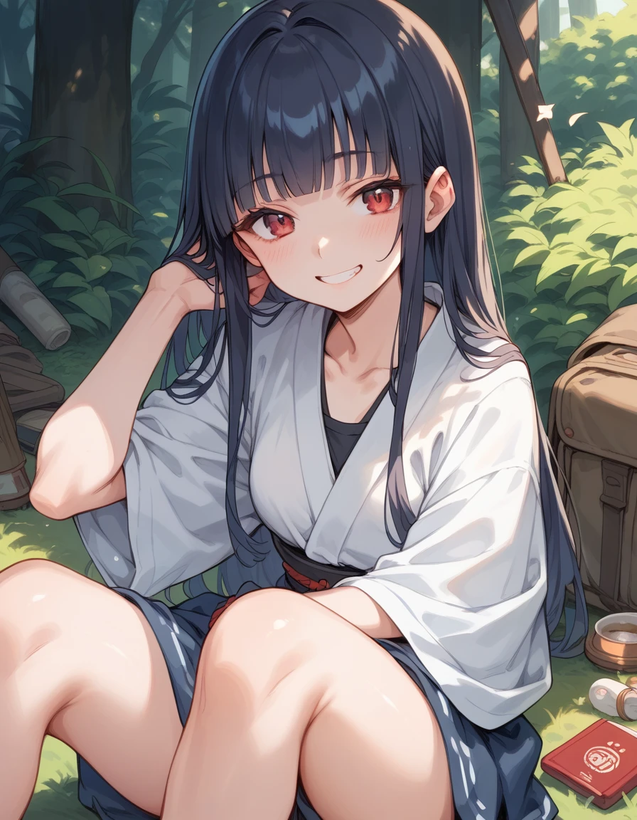 Black、Dynamic Angle、In the jungle、grassland、Amazoness、Girl、Girl、Short、Younger、Lower school girls、Innocence、Pure、Spreading her pussy、Indian、Both eyes open、National costume、Ethnic Makeup、Black Skin、flat chest、Nipples、forehead、smile、Crouching、M-shaped spread legs、Leg spread、Semen on my forehead、Sperm on my forehead