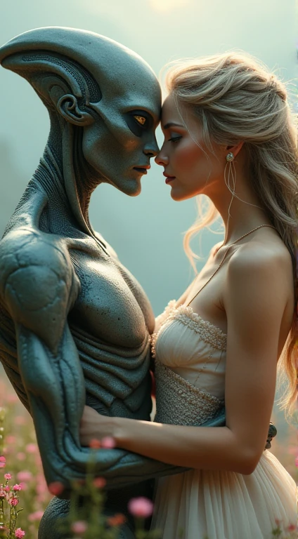 (masterpiece, photorealistic), 2 women, (detail description: Mystique and one liquid gold slime girl), looking knowingly at each other while kissing