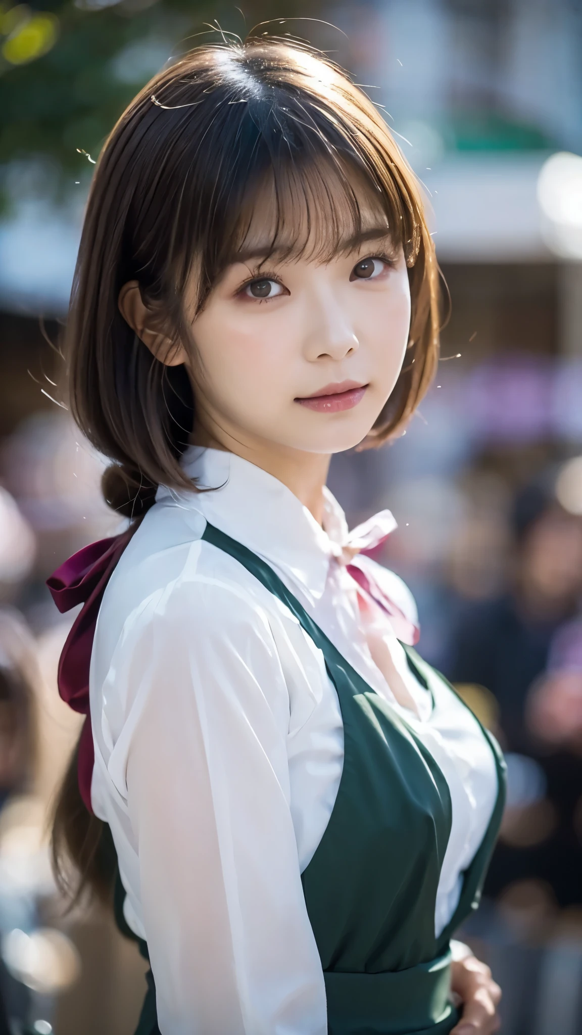 (Dynamic Angle:1.3),extreme close up,Windy,映画ofハイライト,1人of女of子,Upper body dancing,View your audience, violet_Evergarden alone, jewelry, blank eye,brooch, blonde_hair,( vevry long hair:1.2),floating hairlong_sleeve, ribbon green_eye, camisole, dress, gem, hair_ribbon null, Depth_of_Field, a close view of flying petal,