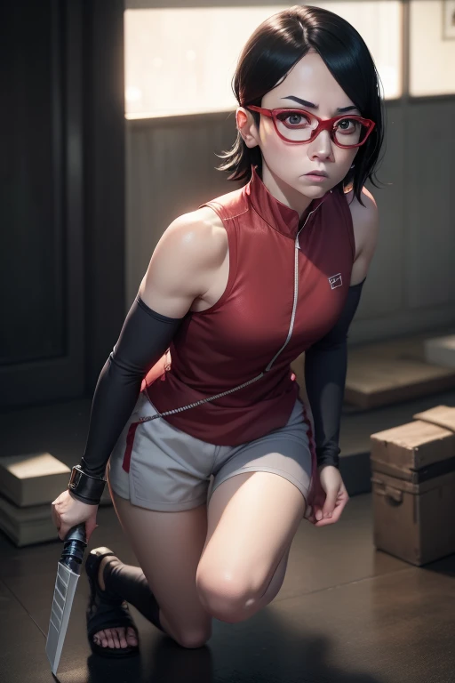 Masterpiece,Solo,1Girl,Sarada Uchiha(Boruto)Big Breasts,Perfect Body,Sexy Body Hot,Ultra High Quality,Ultra High Resolution,Photograph 16K,Ultra Detailed,Short Hair,Glasses,Beautiful,Beautiful Girls,Female Police Theme,Female Police Uniform,Police Short Skirt,Police Hat,Sexy Body Hot,Sexy Uniform,Street Version