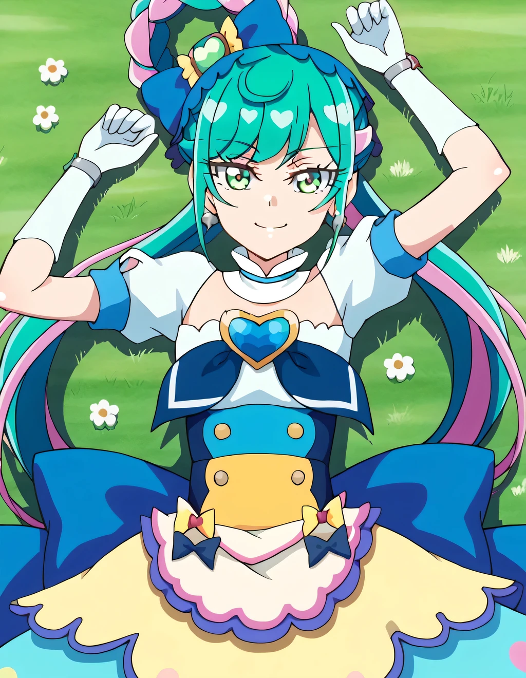 Dawn (Pokemon), pokemon, Monster girl quest, white gloves, performance dress, blue hair, seductive mature smile, smug, (half open eyes), blush, 1boy, 1girl, larger female, large female, front view, (pov), forest background, ((handjob)), rubbing penis, penis in hand, foreskin, retracted foreskin, cumming, looking at eachother, looking at boy, scared boy, fearful boy, (squeezing penis), penis between hands, squeezing penis, pulling down foreskin, (large breasts), (female on knees), boy being held up by larger female, pinning down boy, (low angle), (((health bar))), ((damage numbers)), ((damage indicators)), (inserting finger in penis), finger under foreskin, (phimosis), tight handjob, masterpiece, score_above:9, pokemon masters ex, game style