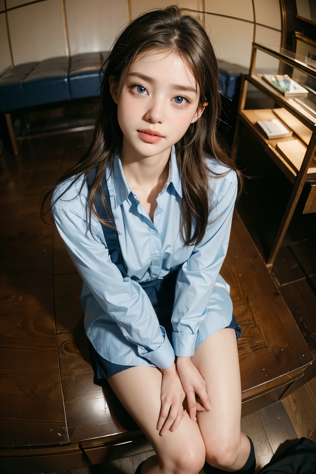 Grown-up high school girl、sitting on my bed