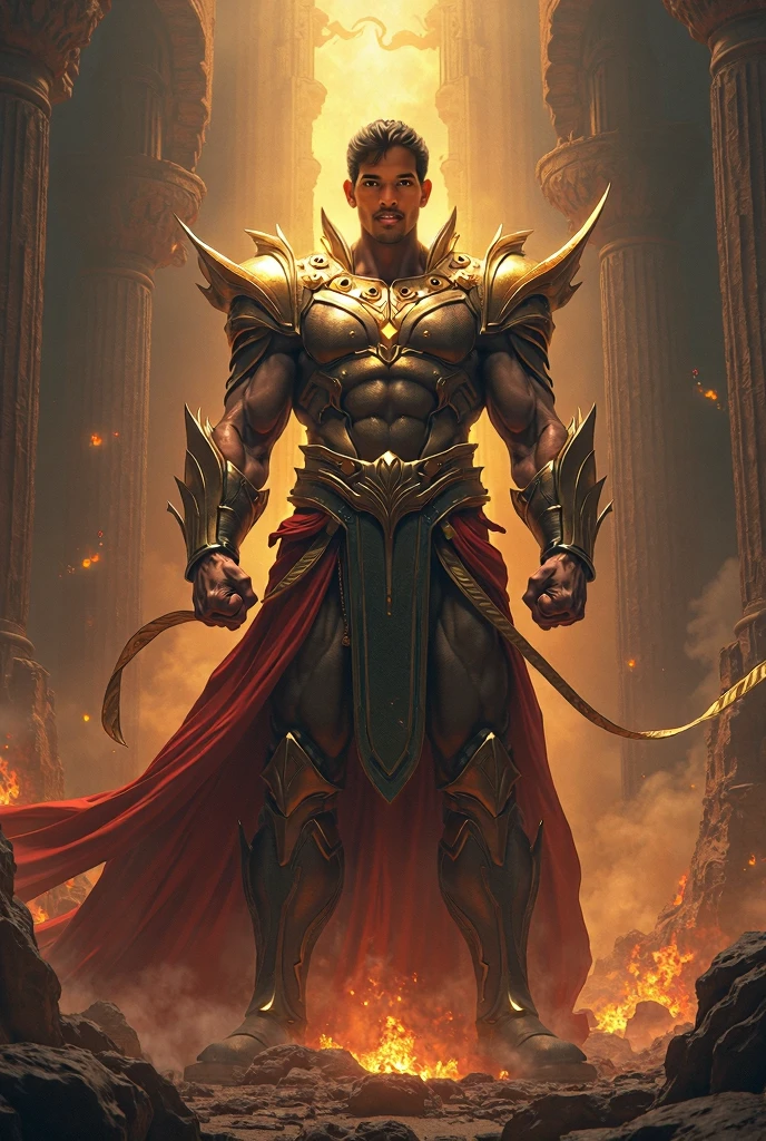 (high quality), photorealistic, (oil painting)
jewelry, (solo),
(dynamic pose), towards right, ((hell gate)), fire, hell landscape, (the underworld), (dark landscape),
anubis, egyptian jackal headed god, anthro, muscular, (holding golden scales), dynamic pose, cinematic, dramatic camera angle, golden armor:0.25, black & gold cape, (good anatomy), (good proportions), award winning, masterpiece, centered,