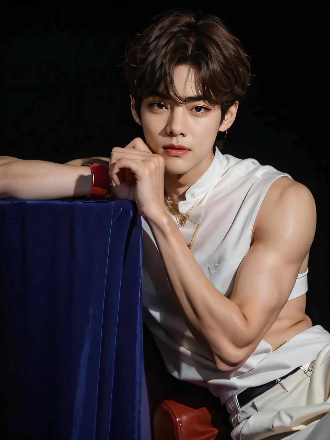 Taehyung at BTS, muscular and marked