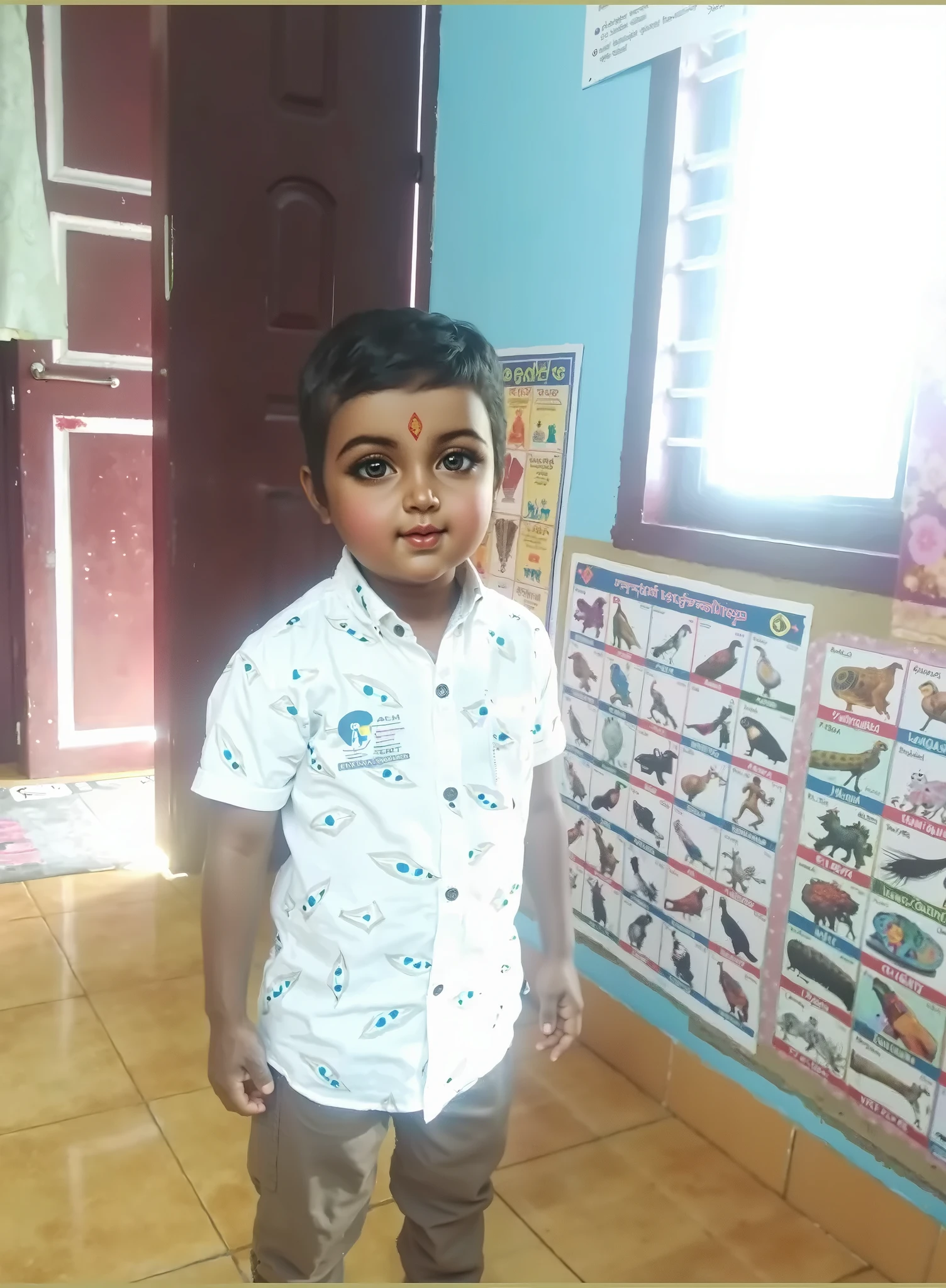 Child bodybuilder with huge bicips