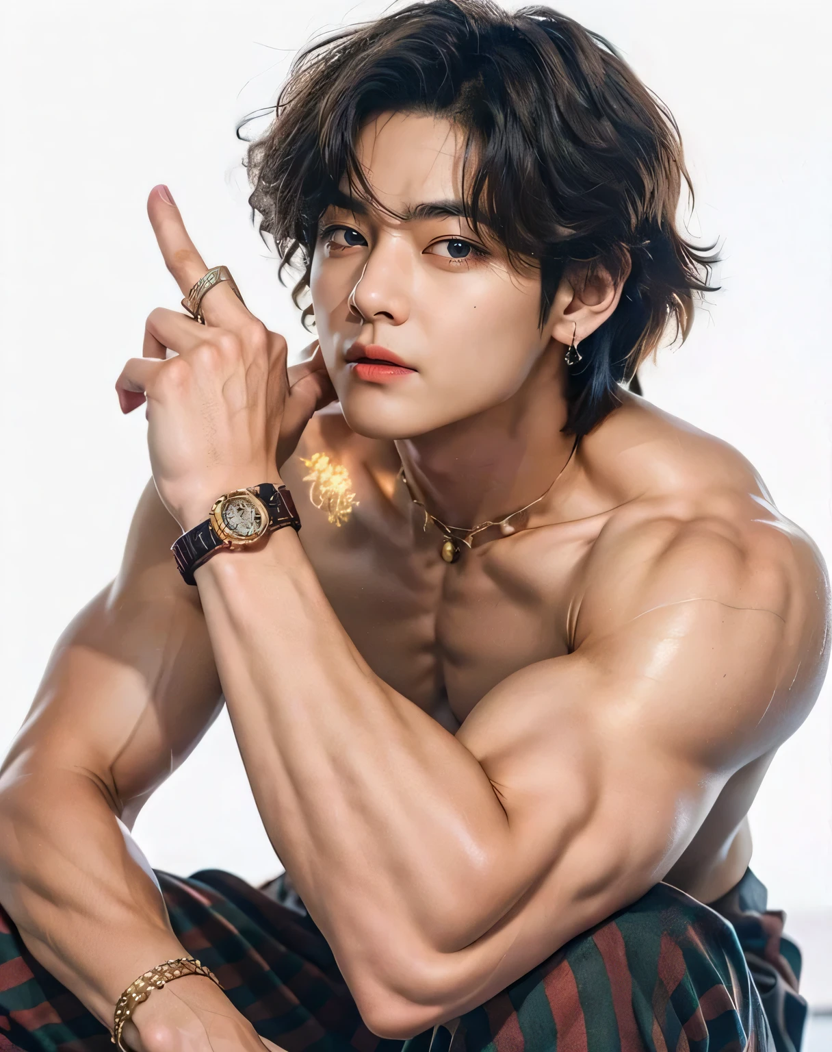 Taehyung at BTS, muscular and marked