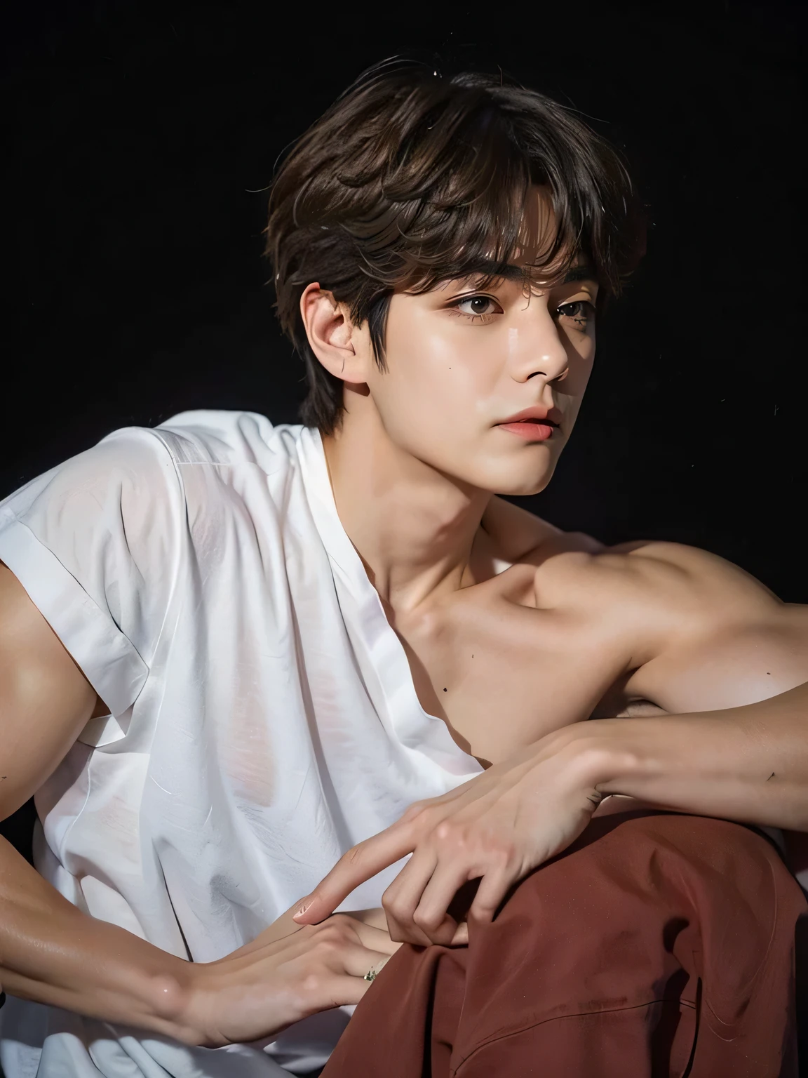 Taehyung at BTS, muscular and marked