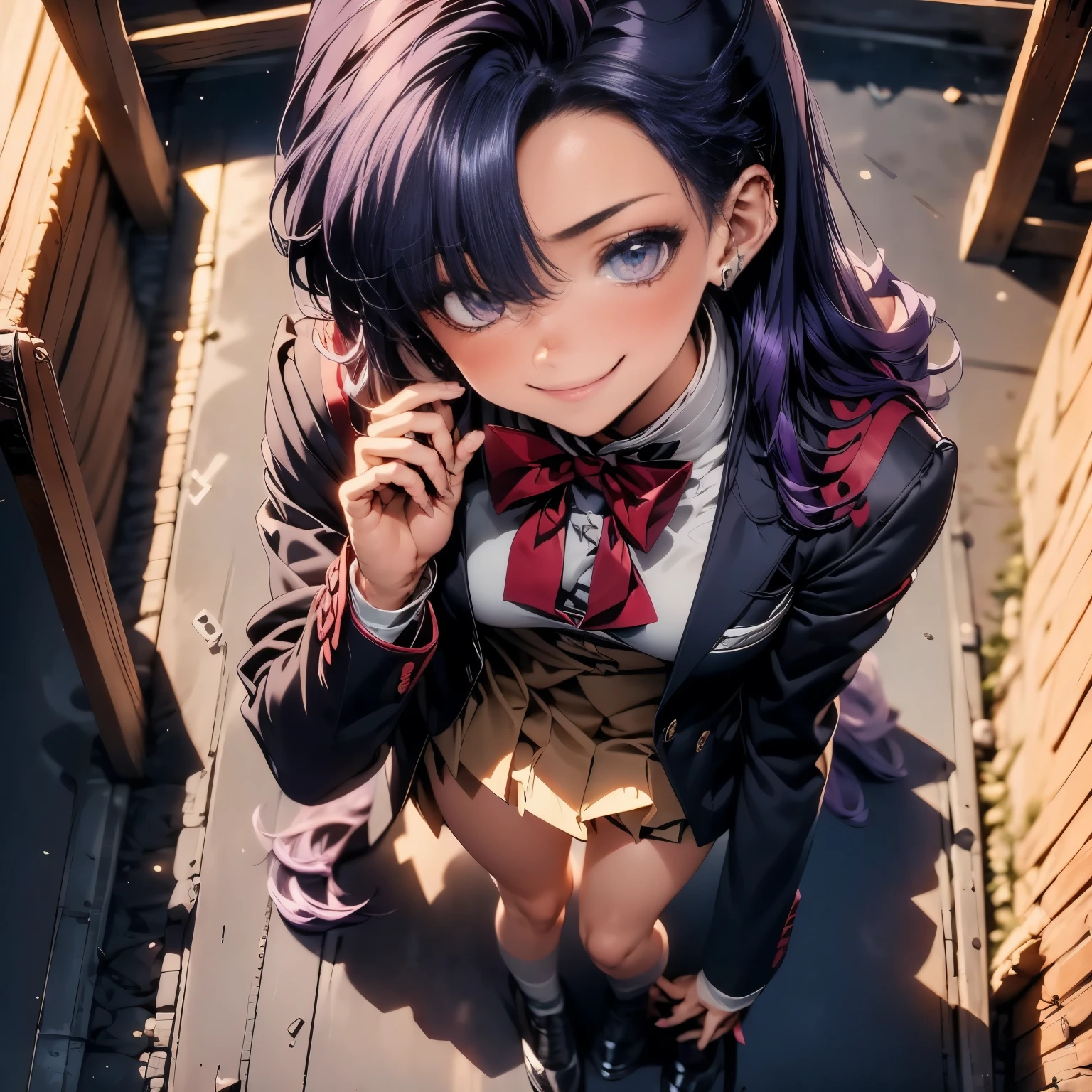 onitsuka tomari, twin braids, twin tails, aqua hair, red eyes, light green short hair,-- shirt, dress, ribbon, school uniform, jacket, white shirt, open clothes, collared shirt, open jacket, red ribbon, neck ribbon, blue jacket, pinafore dress, grey dress, yuigaoka school uniform,---(8K, raw, highest quality, real 1.2), ultra high quality, high resolution, highest quality, perfect face, perfect limbs, perfect fingers, high resolution, (beautiful anime face, cute face, detailed face), smile of joy, smiling expression, sitting on bed, cowboy shot, miniature human hand, (((medium bust 1.3))), (((thin thighs 1.3))), ((white walls bedroom 1.5)), ((white framed bed 1.5)), ((white ceiling bedroom 1.5)), ((divine light 1.5)), pure white chalk interior, pure white marble interior, ((Pure white bedroom like a Western castle: 1.5)), ((Luxurious pure white canopy bed: 1.4)), ((Chandelier: 1.4))), ((Pure white bed 1.5)), ((Beautifully decorated bedroom 1.5)), perfect anatomy, perfect proportions, nice lighting, bright colors, clean lines, information, blurred, stunning facial expression, restless emotions, gorgeous and cute, beautiful face and eyes in every detail, (masterpiece) beautiful face, young and handsome girl, really perfect skin, blurred, stunning facial expression, restless emotions, gorgeous and cute, beautiful face and eyes in every detail, (Audrey Hepburn), (cute), (J-POP idol), (thighs, (depth of field), (depth of field), soft light, glittering lens gaze, (droopy eyes), straight teeth, shy smile, flowing hair, a scene from Blake's movie,