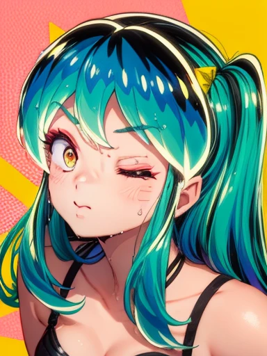 miku hatsune　Dick　tongue-out　red blush　Sweaty　facial cum shot