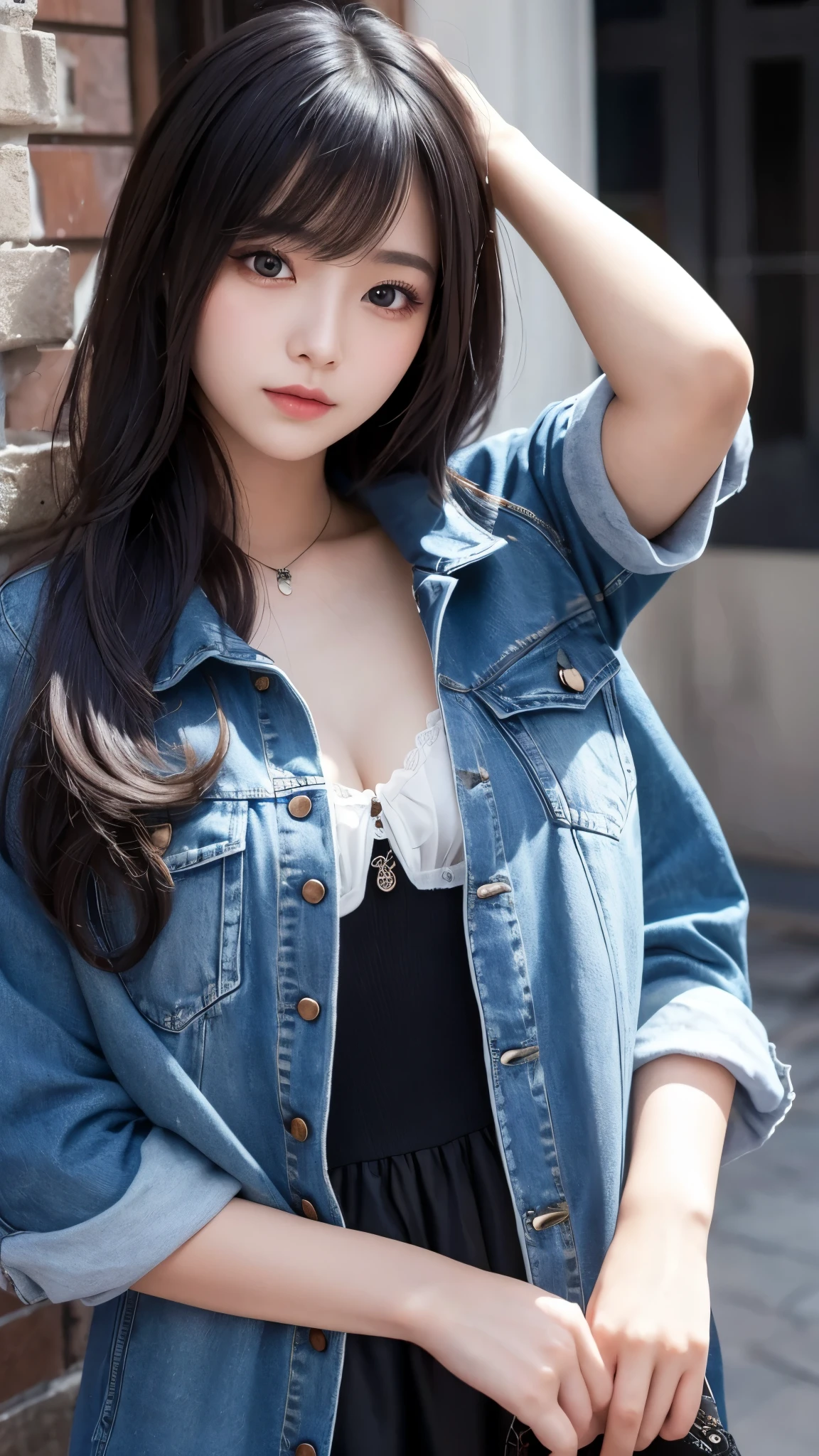 masterpiece, best quality, (photorealistic:1.4),
cinematic lighting, coherent light, coherent shadows, depth of field, RAW photo, 8K UHD, ultra high resolution,
1girl, (detailed eyes, detailed skin, goosebumps:0.5), skinny,
zh_sjenkins, realistic, looking at viewer, blonde hair, (dark skin, dark-skinned female), long hair, lips, collarbone, jewelry, outdoors, (dress, jacket),