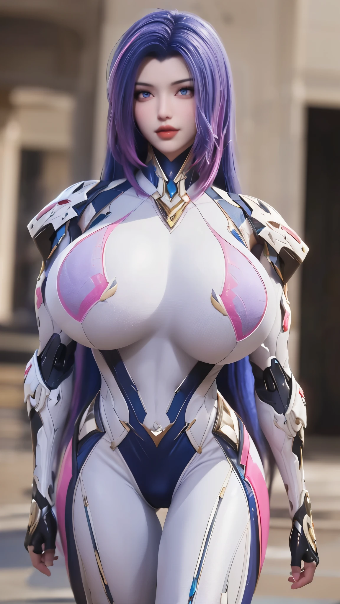 A beauty girl with (blue pink multiple color long hair:1.5), 1GIRL, CLOSE UP UPPER BODY, COWBOY SHOT PORTRAIT, (MECHA GOLDEN DRAGON HEAD ACCESORIES:1),((HUGE FAKE BREASTS:1.5)), (11 line ABS:1.3), ((MECHA GUARD ARMS,Light Emitting Diode BODY:1.1)), (PURPLE SHINY STELLAR STAR MECHA ARMOR OVERWATCH,WHITE SKINTIGHT MECHA ARMOUR SUIT:1.5), (PERFECT THICK BODY, GLOWING BODY SKIN:1.1), (LOOKING AT VIEWER:1.6), (HALLWAY OF FUTURISTIC SPACE STATION:1), (BRIGHT LIGHT WHITE_ROOM:1.3), HYPER TEXTURE, UNREAL ENGINE RENDER, PHYSICALLY-BASED RENDERING, ULTRA HIGHT DEFINITION, 16K, DSLR, 1080P.