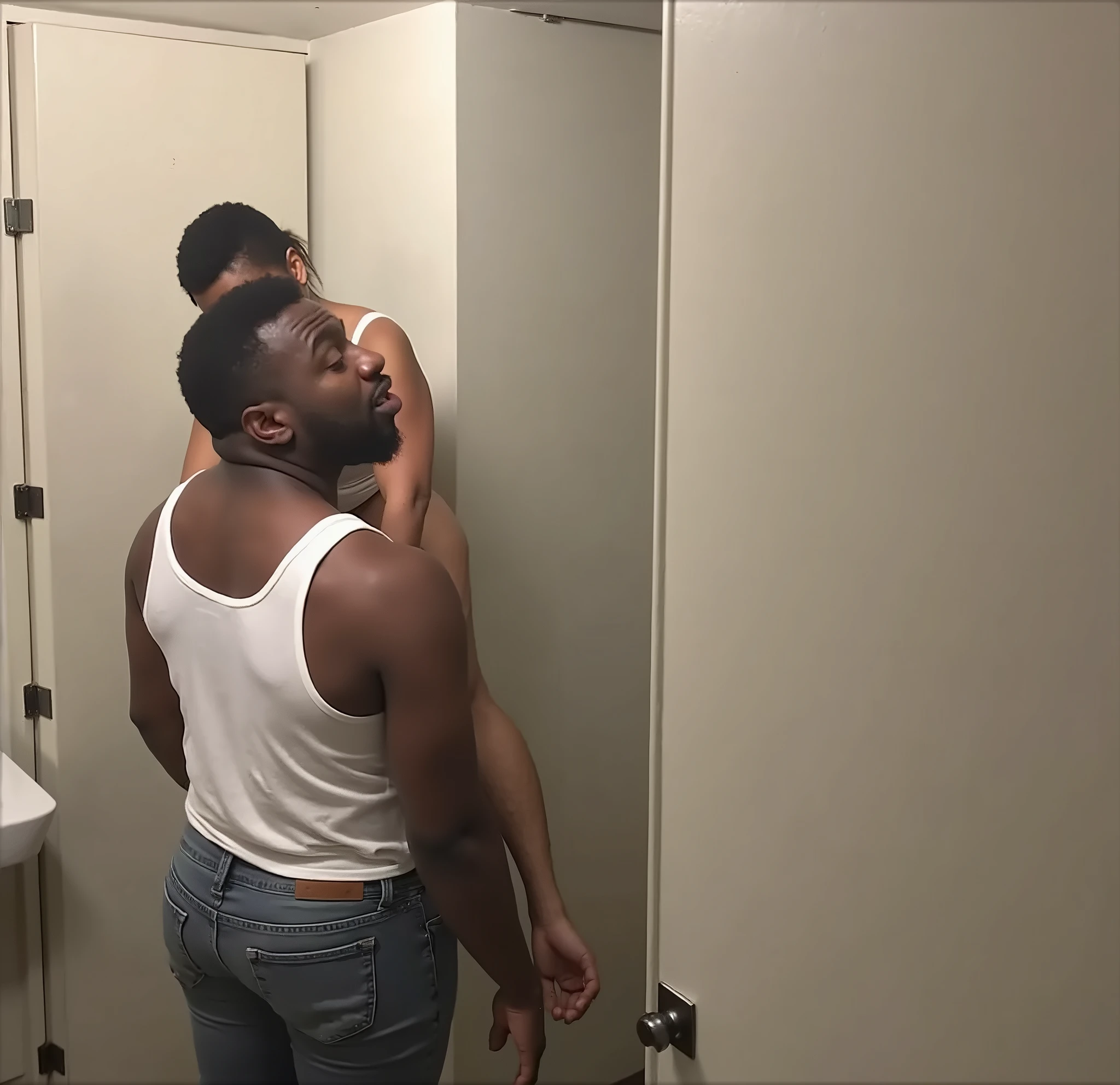 black nfl player standing in front of mirror taking a nude selfie with his iPhone Pro and holding his erected penis