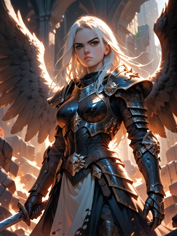 score_9,score_8_up,score_7_up,score_7,score_6_up,
highest detailed,realistic,
1girl, armor, weapon, sword, solo, wings, blue eyes, fire, shoulder armor, long hair, embers, white hair, looking at viewer, holding, breastplate, pauldrons, gauntlets, holding sword, holding weapon, standing, molten rock, closed mouth, serious, lips