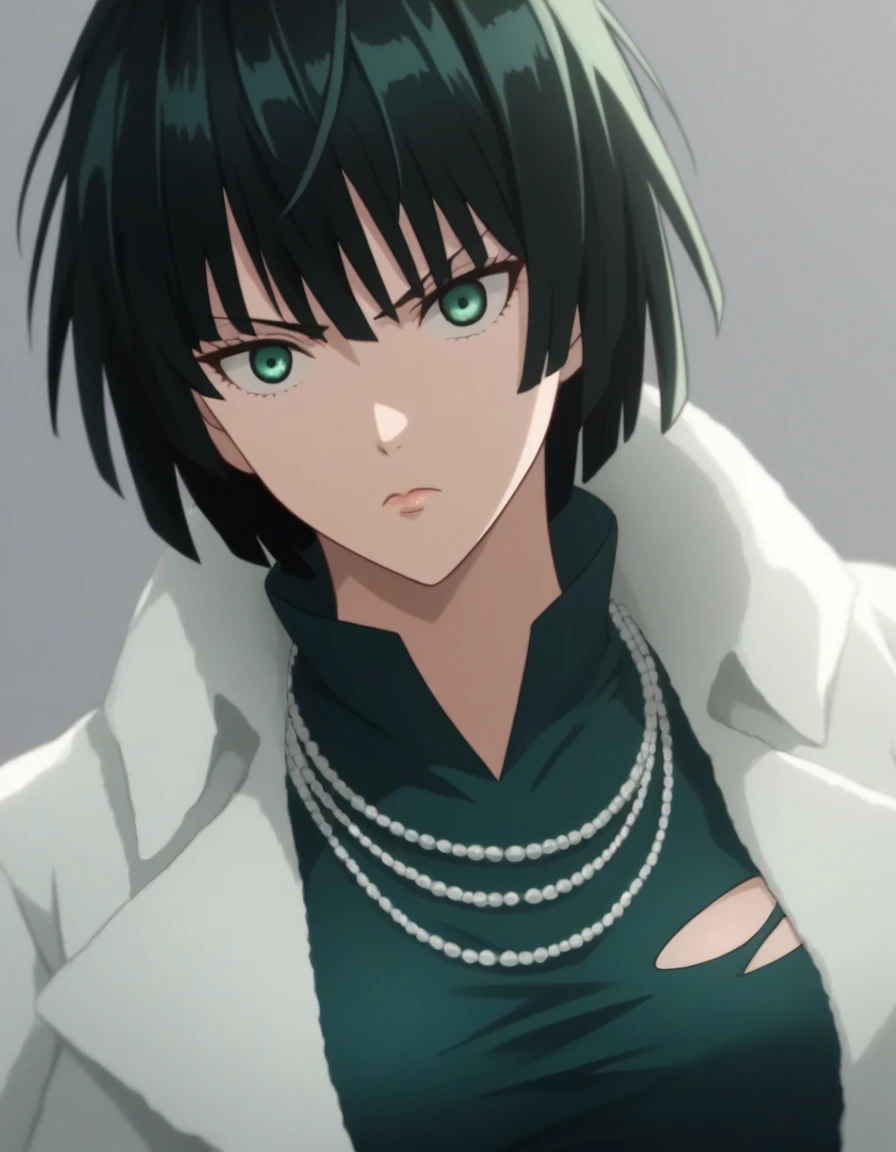 score_9, score_8_up, score_7_up, sauce_anime, ambient light,                                                                                                                                                                             
fubuki, fubuki \(one-punch man\), black hair, green eyes, short hair,,,, wince, frown, close up face:0.2,                       
nsfw, (show off breast),,, torn black dress, dress,, high collar, jewelry, necklace, , taut clothes, taut dress,, in panties,                                                                                                                                                                                                                   
indoors,, bed ,realistic bed room, (on side),                                                                                                                                              
cowboy shot,, looking at viewer, solo, dutch angle, blush,, , clenched teeth,,, large breasts