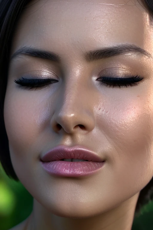 a close-up image of a sexy woman, 2, eyes closed, moaning,edgOrgasm,face focus,woman with edgOrgasm_face, mouth wide open, realistic skin, super defined and contoured lip contour, tanned Skin, beautiful face, no makeup, no eyeliner, no eyelashes, (eyelashes not be visible), (should not be visible), moaning mouth, voluminous lips, small eyes, super defined and detailed eyebrows, extremely symmetrical face, Hair tied back, extremely fine details, Ultra defined realism, ultra HD 8K resolution, extremely realistic and detailed skin, no visible shadows, defined eyebrows, substance painter render, (Hair cannot be in front of the face), 8k, best quality, masterpiece, realistic, ultra detail, photo realistic, hyper realistic, smoother lighting, increase cinematic lighting quality, realistic lighting, backlighting, brightening light, Increase quality, best quality real texture skin, close-up, slender, mystical background,furrowed brow, raised eyebrows, screaming, frown,Beautiful Japanese Actresses,((Short Nose)),((Realistic and detailed eyelashes))