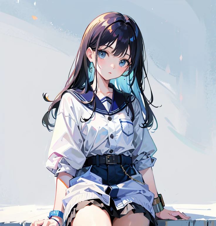 ((masterpiece)), ((Highest quality)), (Very detailed), dark, cute , (derogatory), (Exposing the breasts), Messy Short Hair, avert your eyes,Beautiful girl、Sailor suit、High resolution、high resolution、Butt、Skirt flip, 露出cute, extend