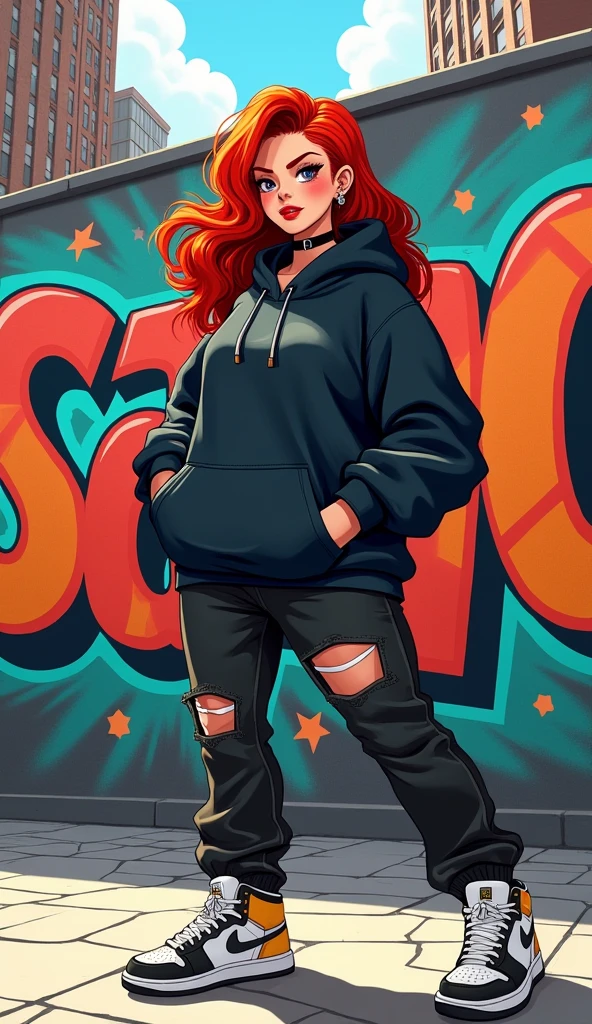 standing, solo, solo focus, detailed, multicolored hair, long hair, 1girl, masterpiece, high quality, parking lot background, daylight, outdoors, (smiling:0.9), ((happy, joy, rolling eyes, black eyes)), (thicc:1.4), (((wide hips, black leather boots, light blue jeans, black leather jacket, white undershirt, full body, shrugging, feet apart))), (((pee stain, peeing self, pee, urine)))