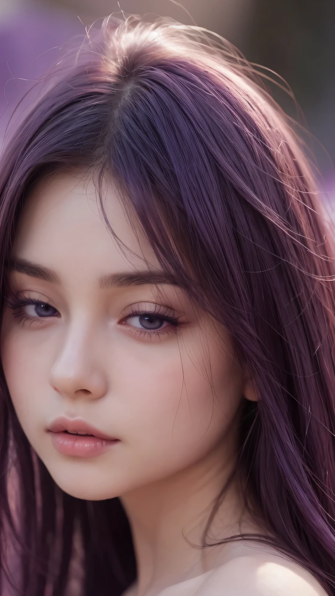 (nudity, explicit, sensual:1.1) HDR 10, beautiful girl, detailed eyes, detailed lips, very long hair, purple hair, ultra detailed texture, water drops, outdoors, game of thrones, earrings, loops, soft lighting, attractive poses,