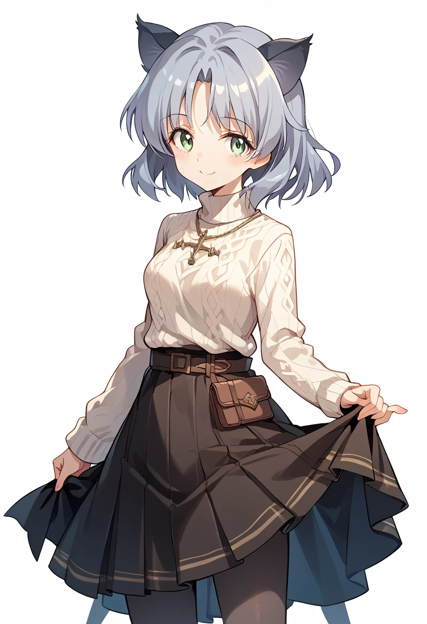 masterpiece,High resolution,Best Quality,8k(sanya v. Lithuanians,strike witches)(Brown draped skirt,White sweater,Shoulder Off)smile