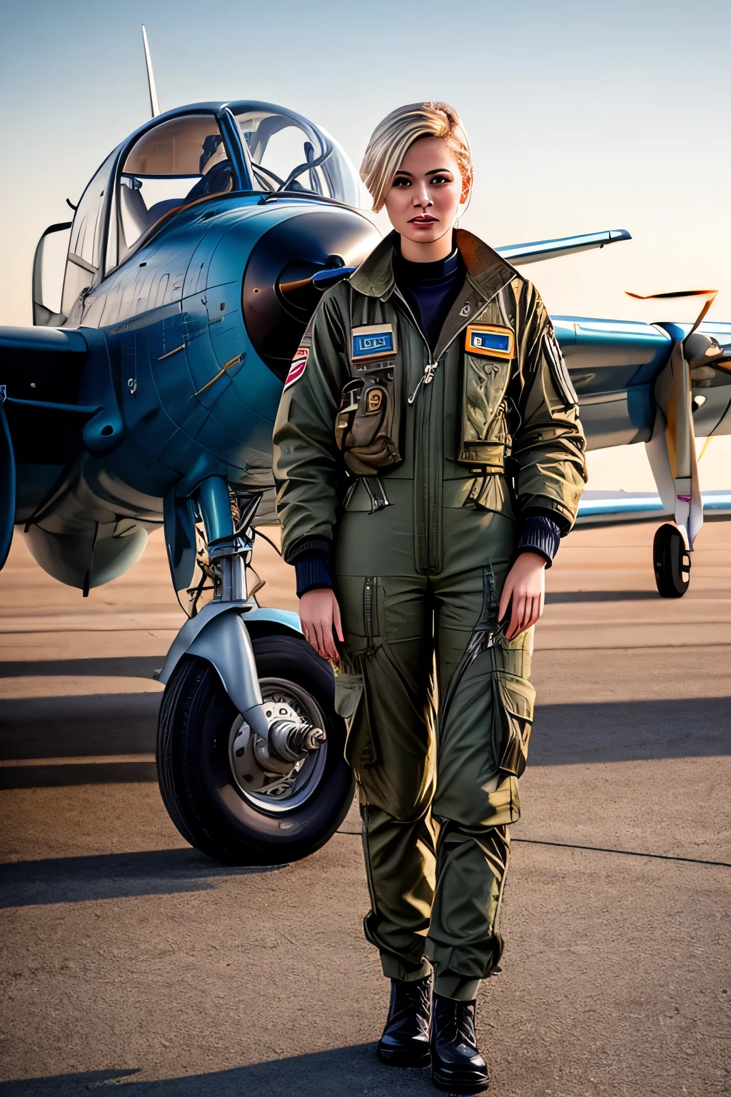 Please create an original air force uniform stylized as an world war II uniform in light blue color