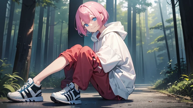 pink hair and shining golden eyes、Chubby boy sitting on a bench wearing boxer briefs and a down jacket, 年轻, Cute Boy, child, Small,toppless ,Physical education sitting,Wink, Soft light, (sox:1.4), (Little Boy:1.4), (Shota:1.4), (Cute:1.4), (Small:1.6), (White socks:1.8), (Down jacket:1.6)