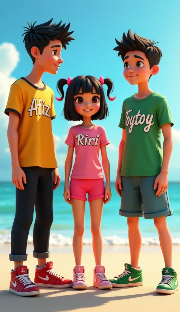 Girl 7 - 12 years sits on three with a boy, girl wear crop top and short shorts, girl are barefoot, boy wear black hoody and shirt shorts, boy in black hoody, girl in crop, girl in short shorts, girl barefoot, sits on the three